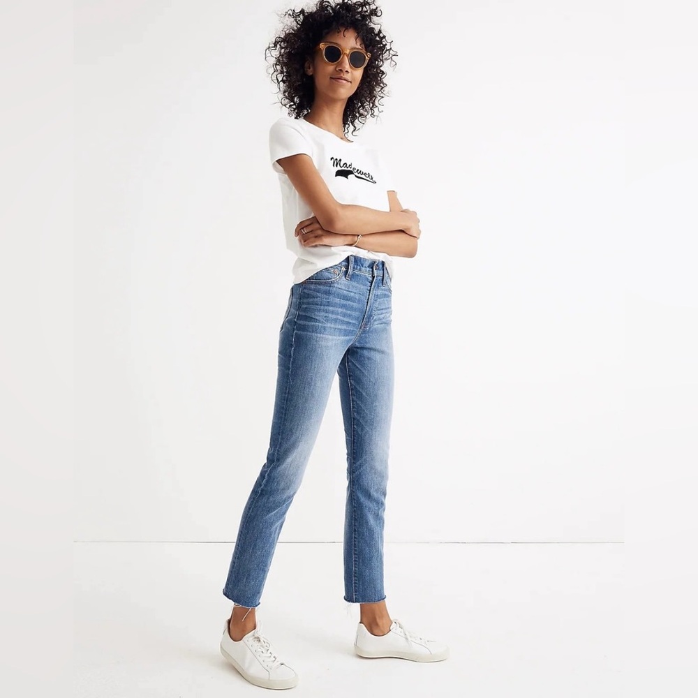 MADEWELL The Perfect Vintage Jean Size 26 Raw Hem Medium Wash Denim